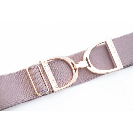 Ellany Equestrian Elastic Belt Lilac - 1.5" Rose Gold Stirrup