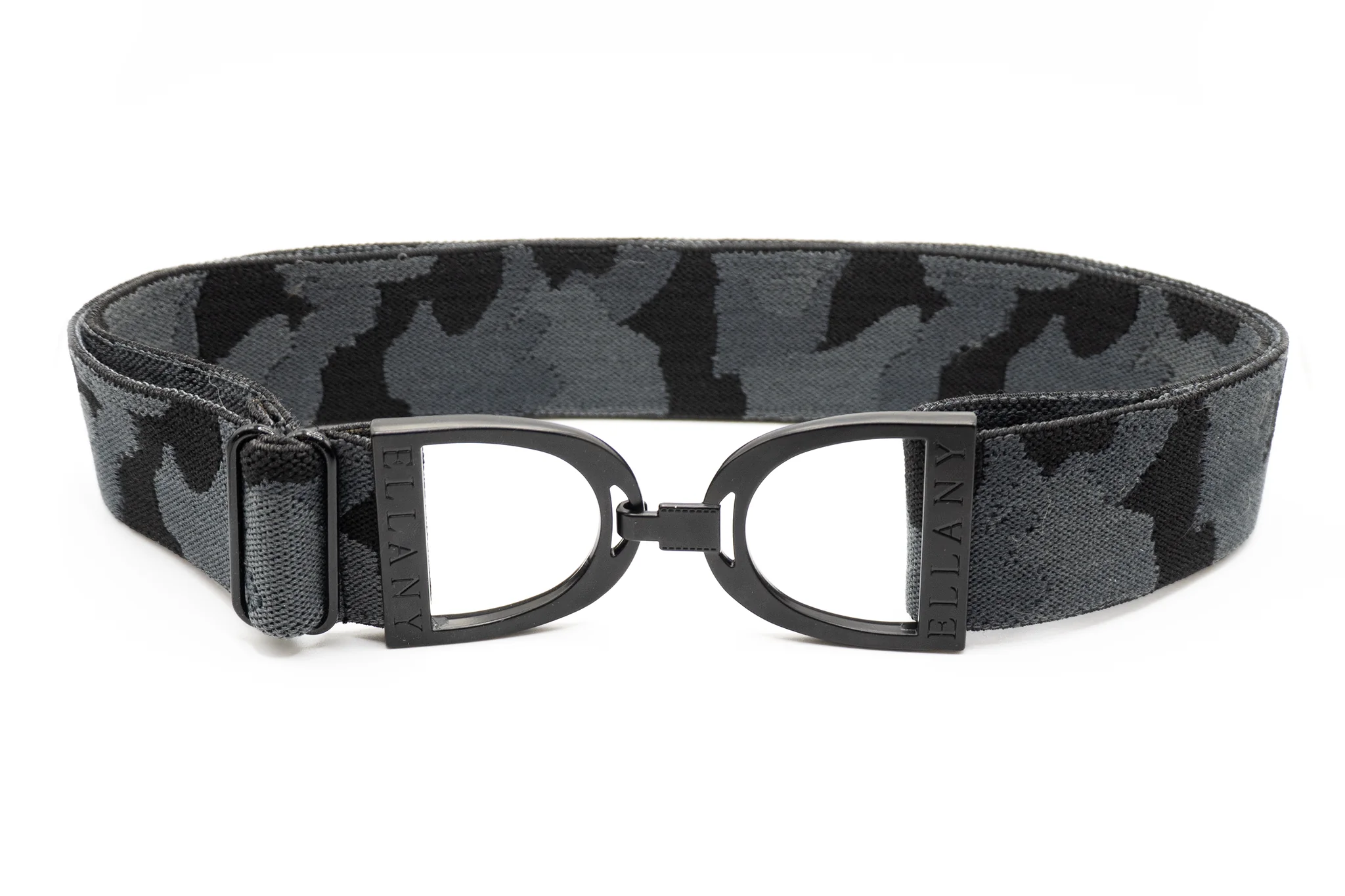 Ellany Equestrian  Black Camo - 1.5" Black Stirrup Elastic Belt