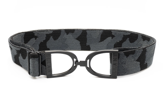 Ellany Equestrian  Black Camo - 1.5" Black Stirrup Elastic Belt