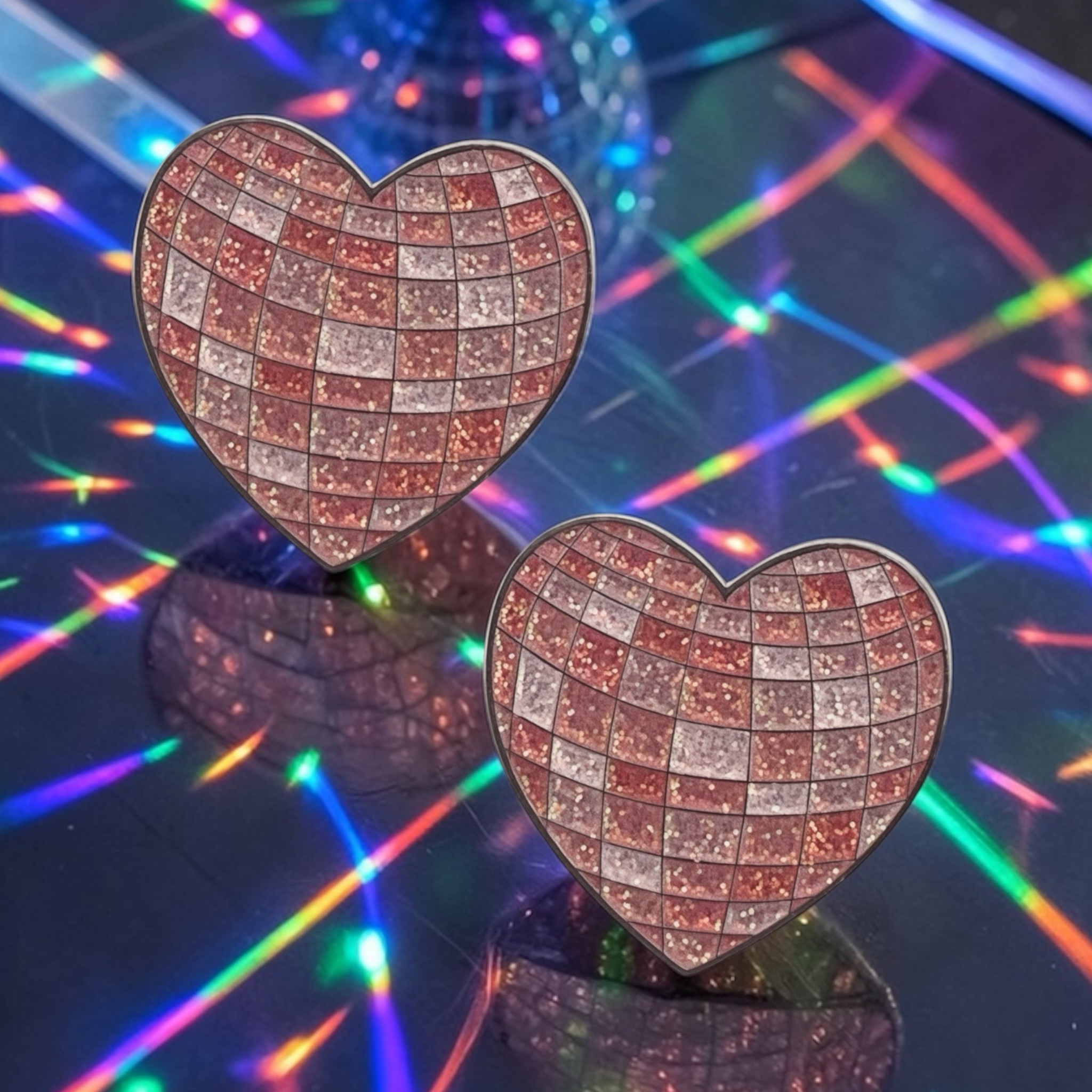 Disco Heart Number Pin Charms by Dubois Cheval