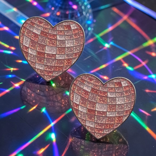 Disco Heart Number Pin Charms by Dubois Cheval