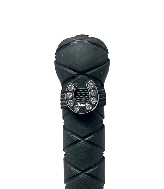 Dubois Cheval Crop Charm - Horse Shoe  Silver Pave Crystal