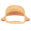 Load image into Gallery viewer, San Diego Hat Weekend Getaway - Women's Textured Wheat Straw Visor With Stripe & Velcro Back
