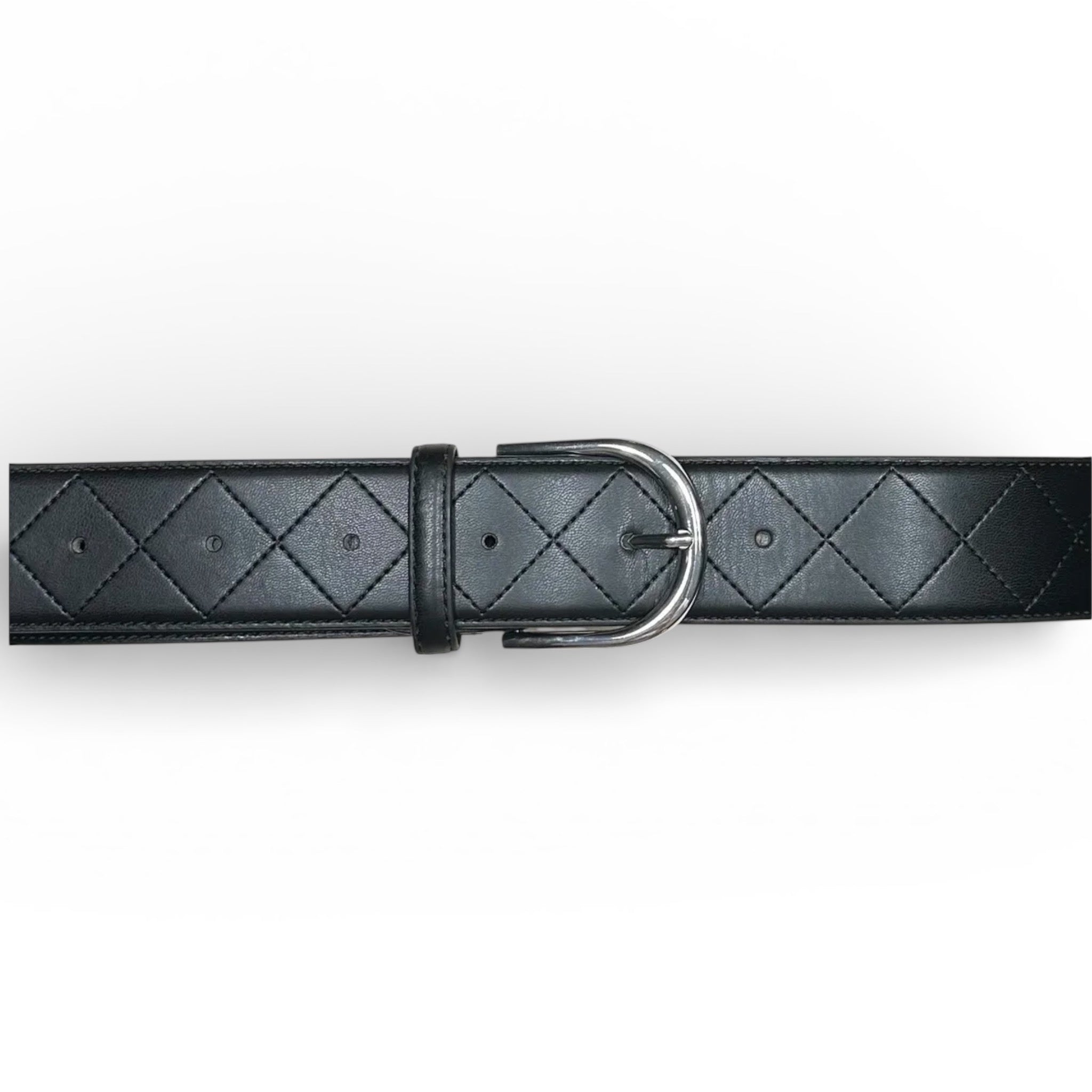 MSC Quilted Black Leather Belt