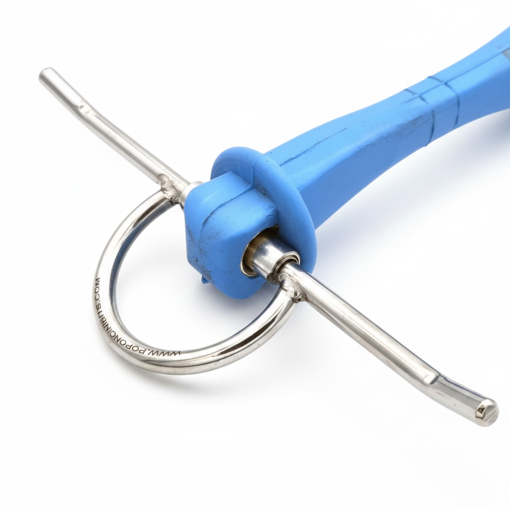 Poponcini Harmony Full Cheek Snaffle with Rods and Little Rings Bit