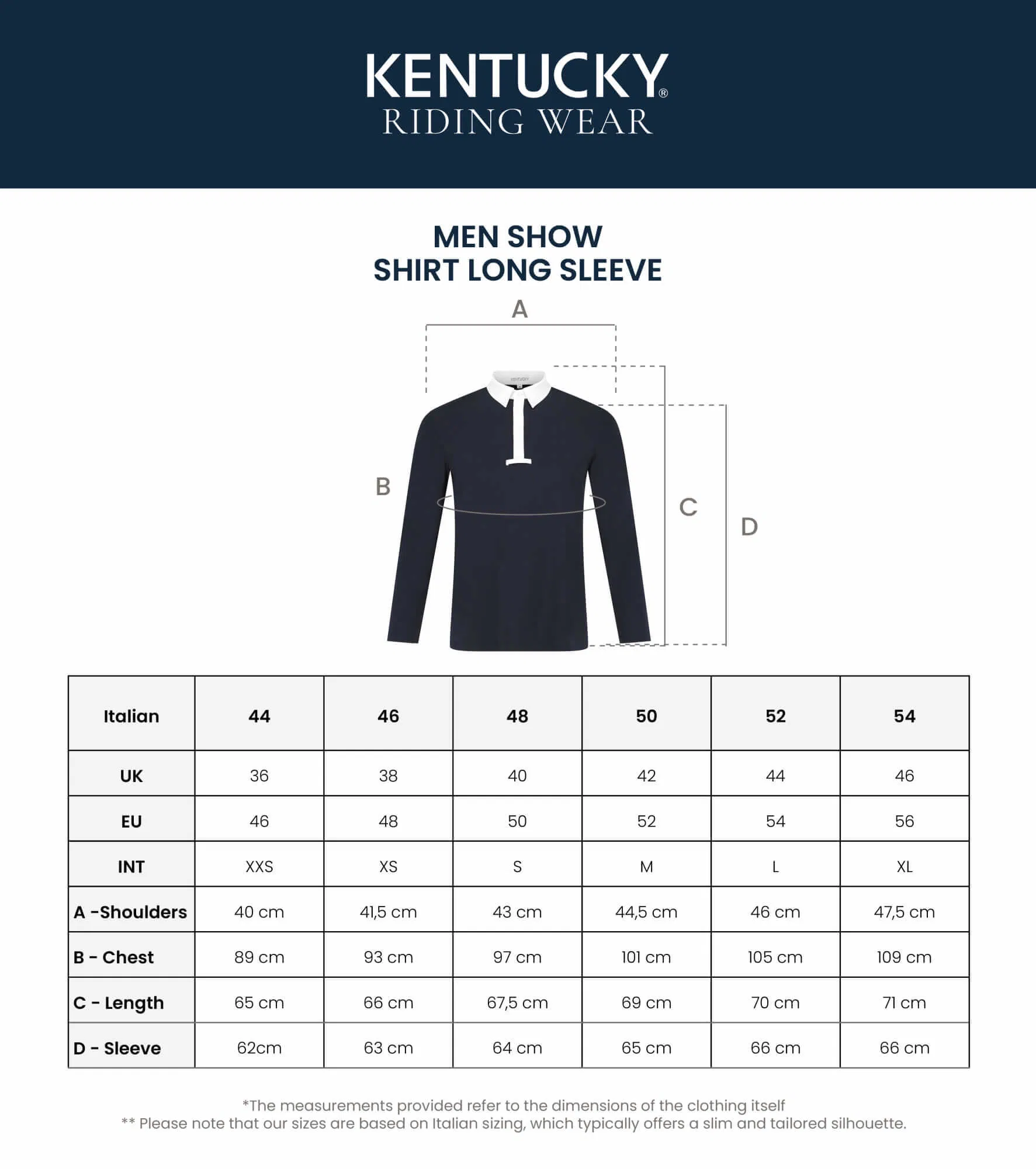 Kentucky Horsewear Men's Competition Shirt Classic Long-Sleeved