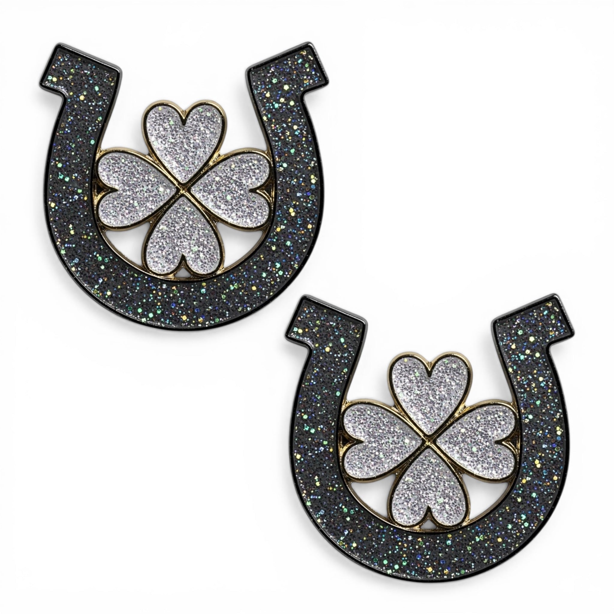 Horseshoe Clover Number Pin Charms by Dubois Cheval