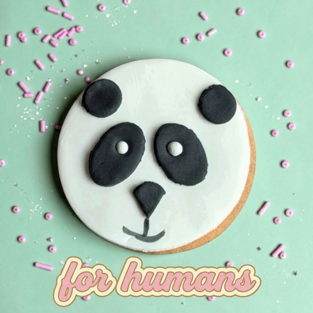 Cuddly Panda – Sprinkles & Sparkles Single Sugar Cookie for Humans