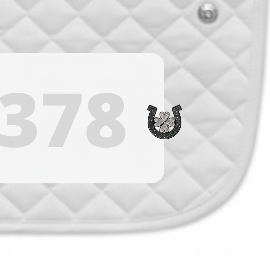 Horseshoe Clover Number Pin Charms by Dubois Cheval
