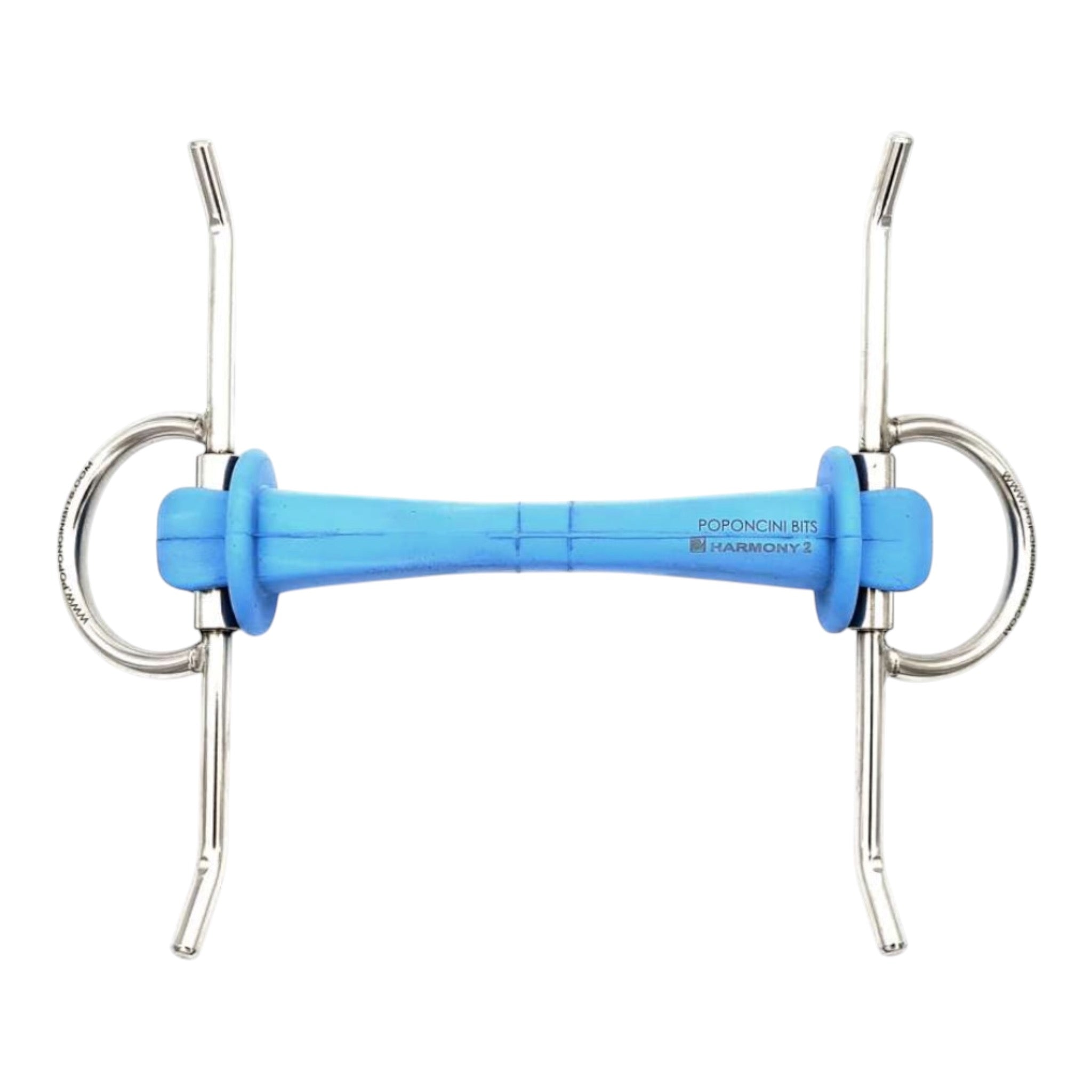 Poponcini Harmony Full Cheek Snaffle with Rods and Little Rings Bit