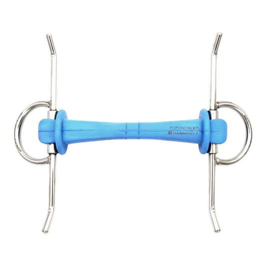 Poponcini Harmony Full Cheek Snaffle with Rods and Little Rings Bit