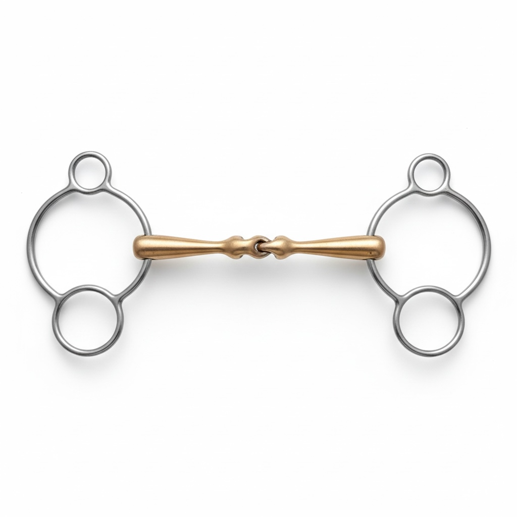 Stübben Quick Contact 3-Ring Gag Double Broken Copper Mouth Bit