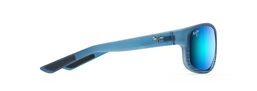 Maui Jim KAIWI CHANNEL Blue Black Stripe-Blue Hawaii Lens Polarized Wrap Sunglasses