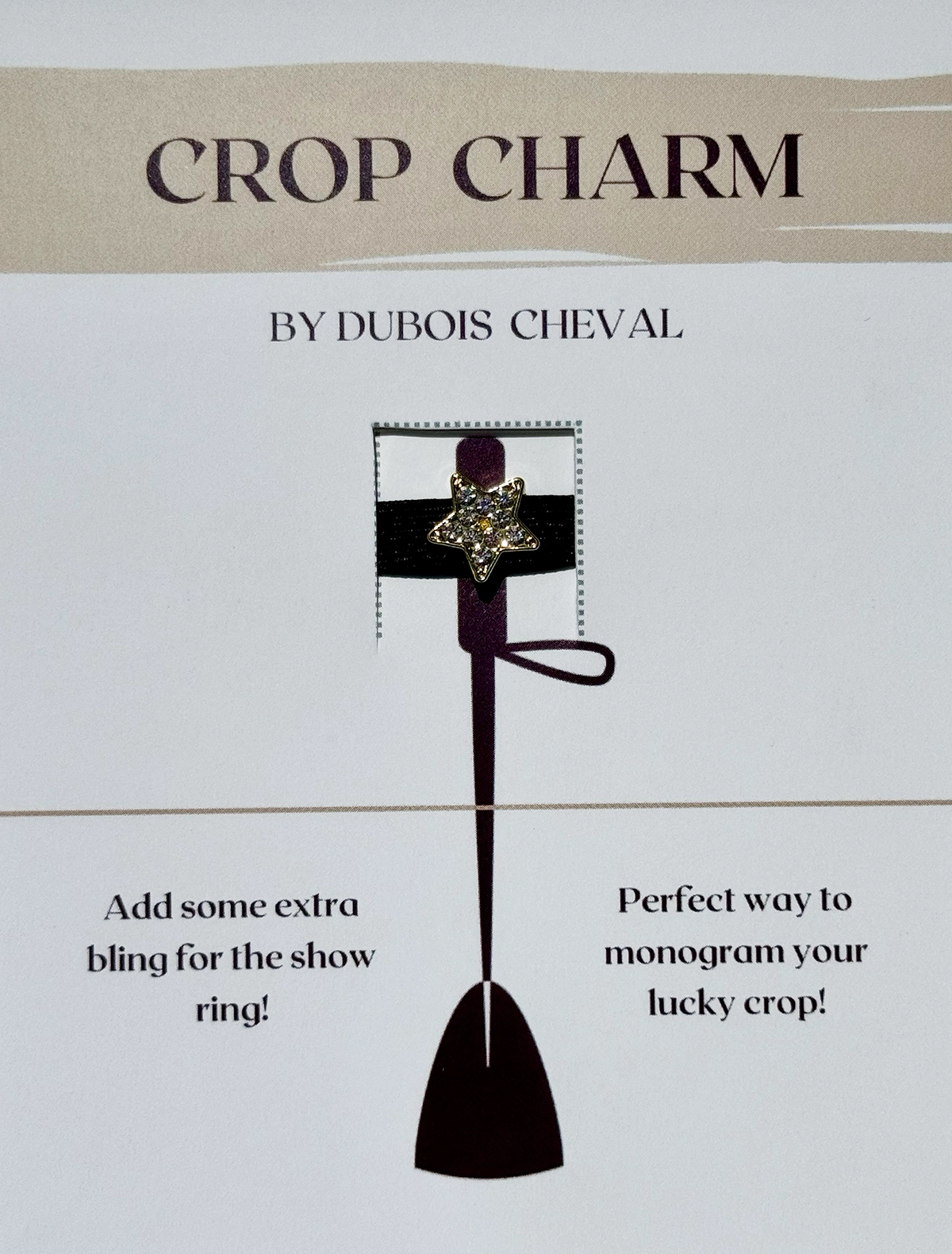 Dubois Cheval Crop Charm - Gold Star Rhinestone