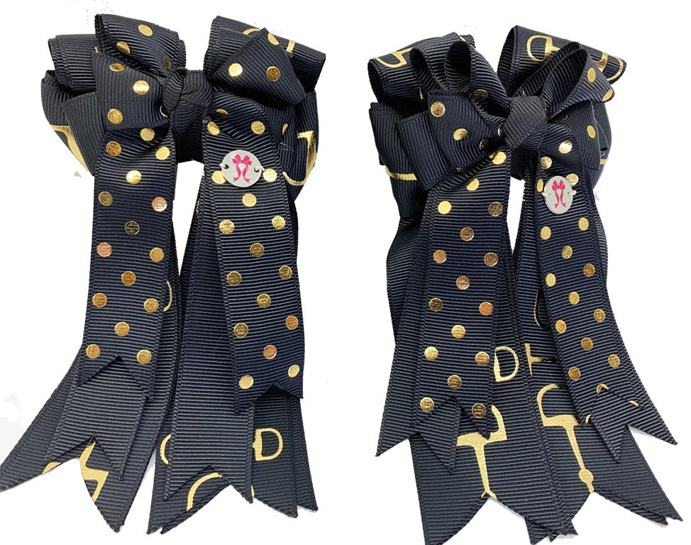 Tail Bows Black Gold Bits