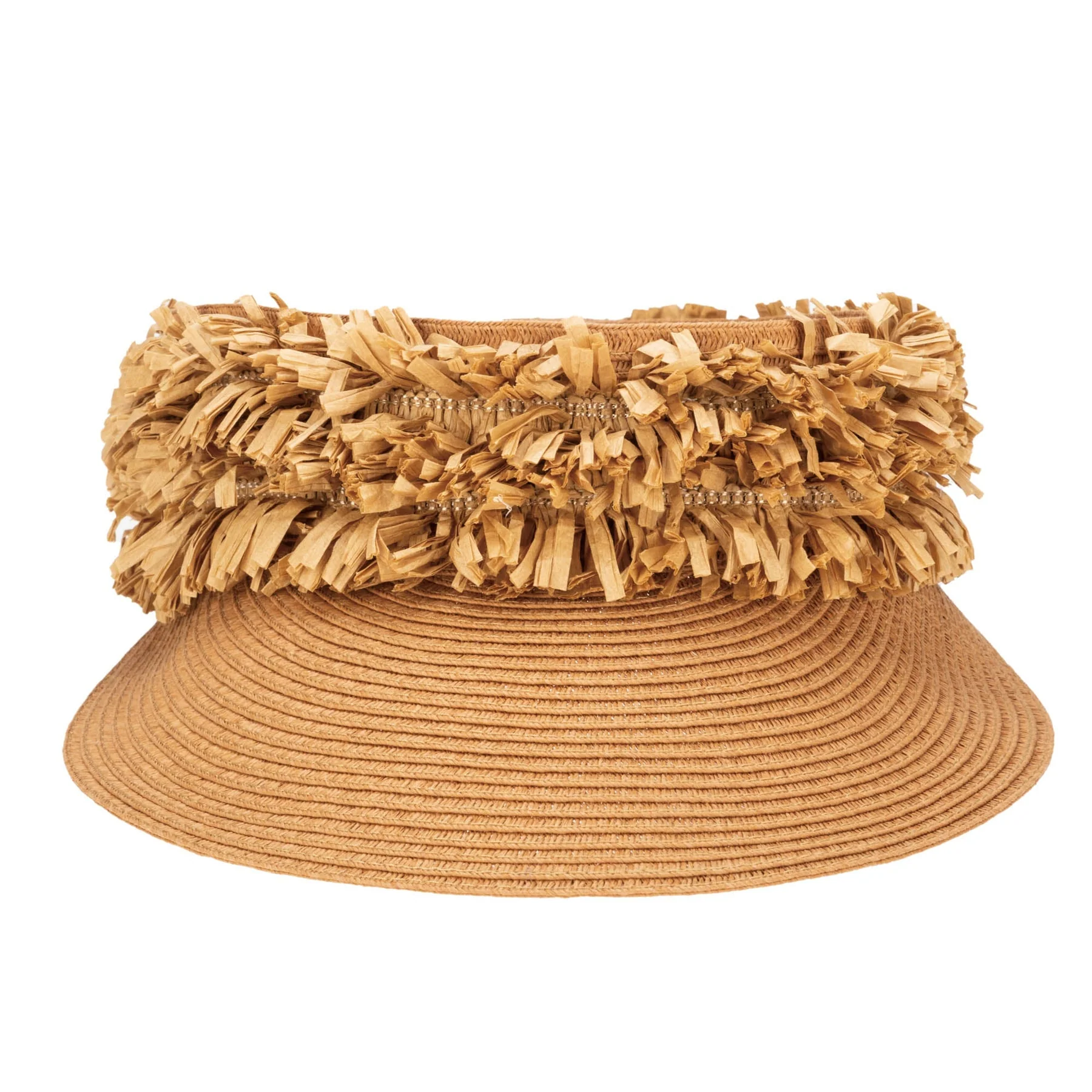 San Diego Hat Happy Day - Ultrabraid Visor with Straw Fringe Band