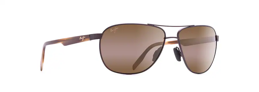 Maui Jim CASTLES Matte Chocolate-HCL® Bronze Lens Polarized Aviator Sunglasses